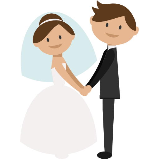 Wedding Couple, People, Groom, Bride, Romantic Icon