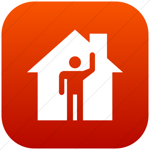 Flat Rounded Square White On Red Gradient Iconathon