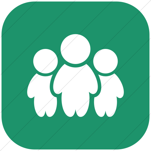 Flat Rounded Square White On Aqua Raphael People Icon