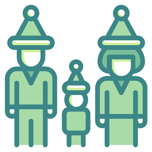 Child, Christmas, Family, Father, Meeting, Mother, People Icon