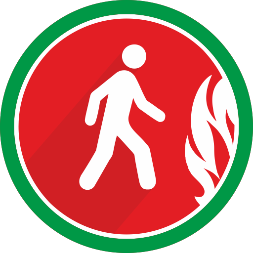 Walking, Danger, Fire, Person Icon