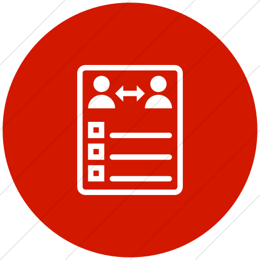 Flat Circle White On Red Iconathon Peer Evaluation Icon