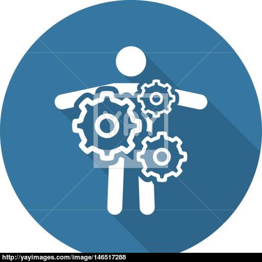 Key Person Icon Business Concept Flat Design Vector