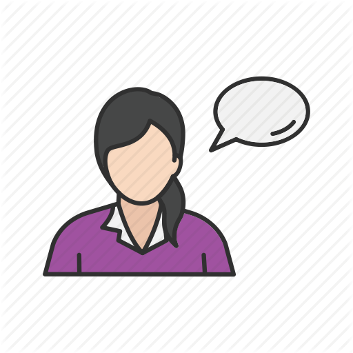 Speech Bubble, Talk, Talking, Woman Speaking Icon