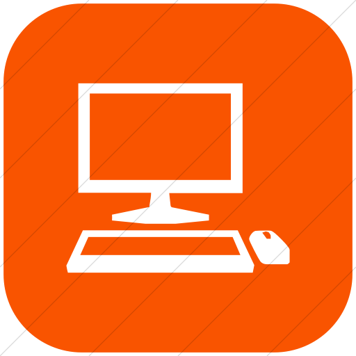 Flat Rounded Square White On Orange Classica Personal