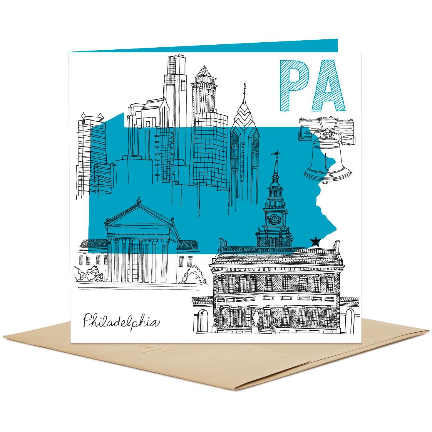 State Of New York Icons Blank Card