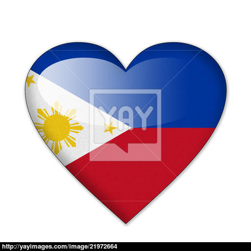 Philippines Flag In Heart Shape Isolated On White Background Image