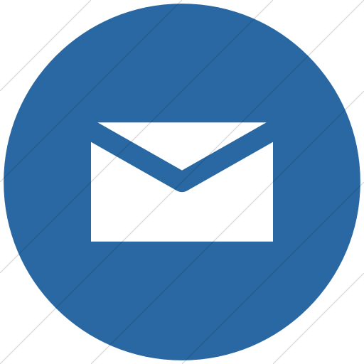 Flat Circle White On Blue Raphael Mail Icon