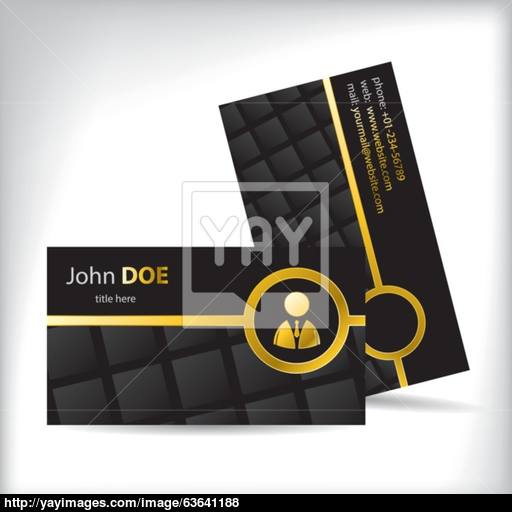 Black Business Card With Business Man Icon Vector