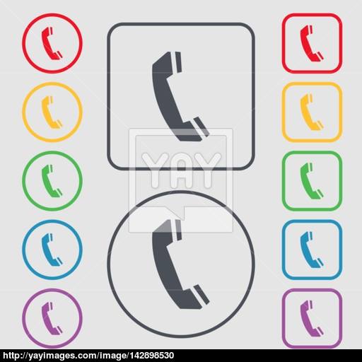 Phone Sign Icon Support Symbol Call Center Symbols On The Round
