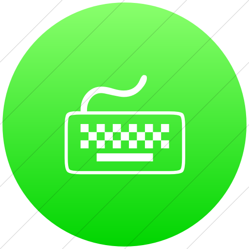 Flat Circle White On Ios Neon Green Gradient Classica