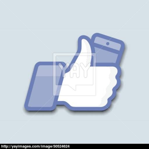 Likethumbs Up Symbol Icon With Mobile Phone Vector