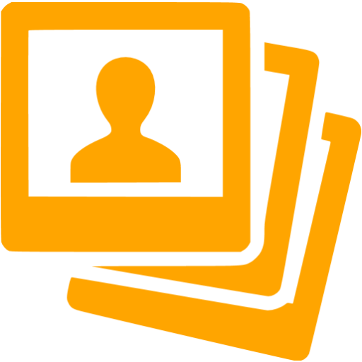 Orange Stack Of Photos Icon