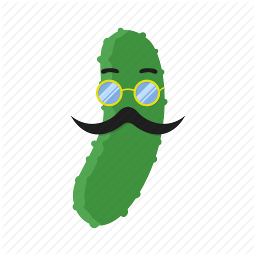 Cucumber, Cuke, Glasses, Green, Mustache, Pickle, Vegetables Icon