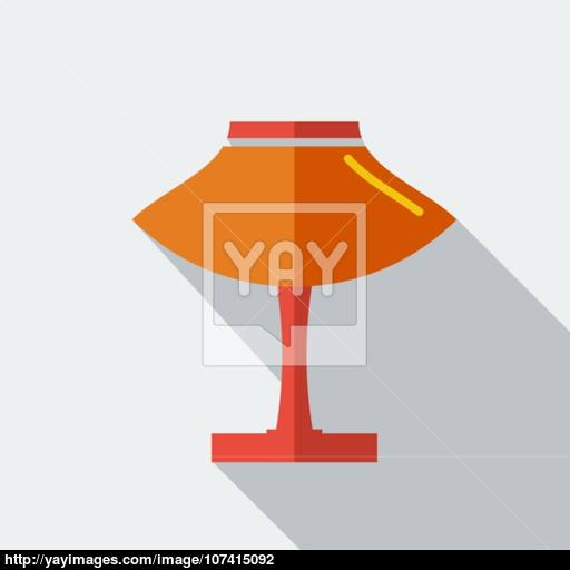 Modern Flat Design Concept Icon Table Light L Vector Illustr