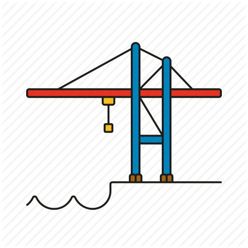 Cargo, Crane, Harbor, Logistics, Pier, Shipping, Transport Icon