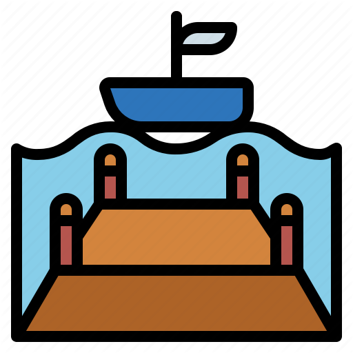 Dock, Lake, Pier, Sea Icon