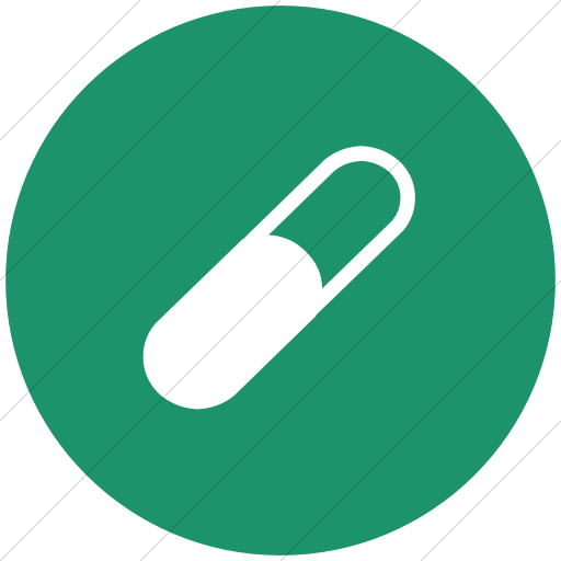Flat Circle White On Aqua Classica Pill Icon
