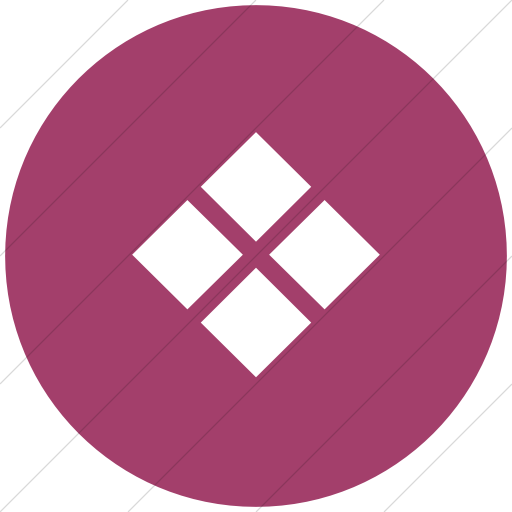 Flat Circle White On Pink Classica Diamond Tile Icon