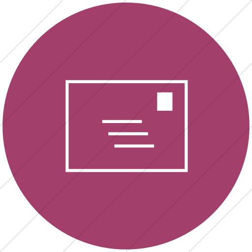 Flat Circle White On Pink Classica Email Icon