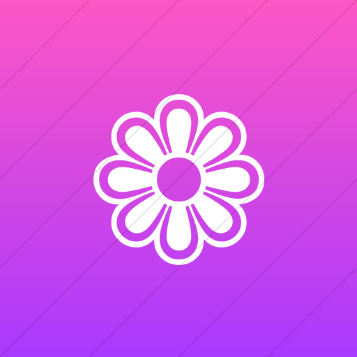 Flat Square White On Ios Pink Gradient Classica Flower Icon