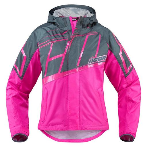 Icon Pdx Waterproof Women's Jacket In Pink Hfx Motorsports