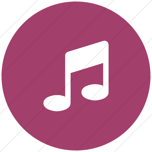 Flat Circle White On Pink Bootstrap Font Awesome Music Icon
