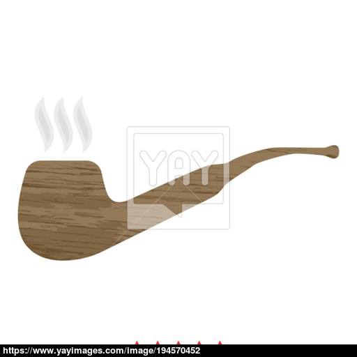 Smoking Pipe Icon Illustration Color Fill Style Vector