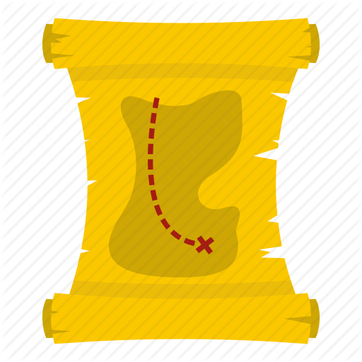 Location, Ocean, Path, Pirate, Search, Treasure Map, Vintage Icon