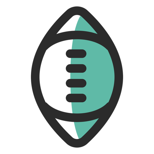 Rugby Ball Colored Stroke Icon