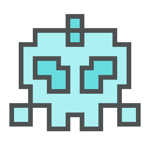 Alien, Pixel, Blue Icon Free Of Space Icons