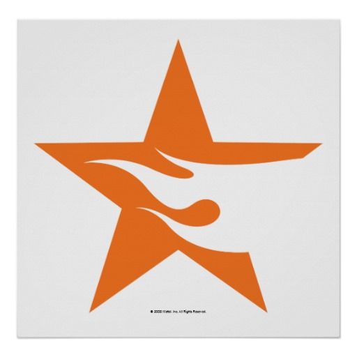 Orange Star With Flame Logo Poster