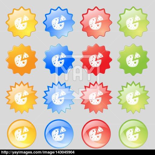 Pizza Icon Big Set Of Colorful Modern Buttons For Your Design