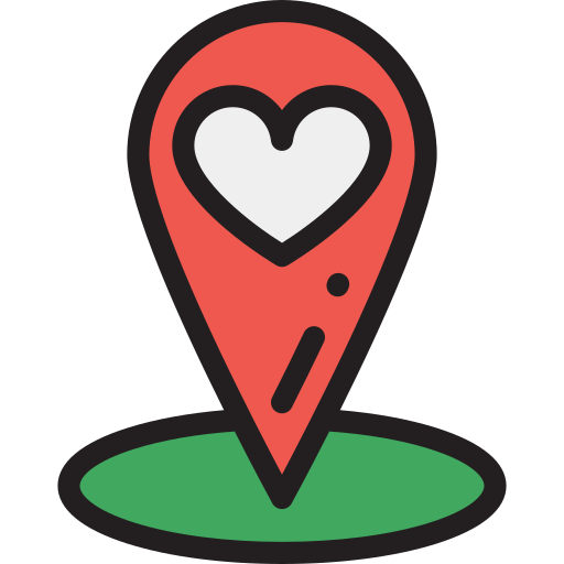 Location, Place Wedding, Love, Heart, Map Marker Icon Free