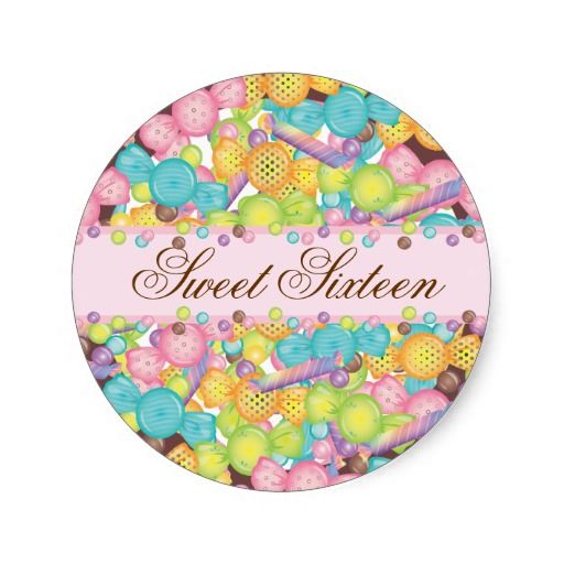 Very Sweet Colorful Candy Collection Birthday Classic Round