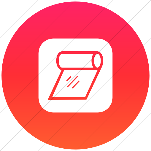 Flat Circle White On Ios Orange Gradient Ocha