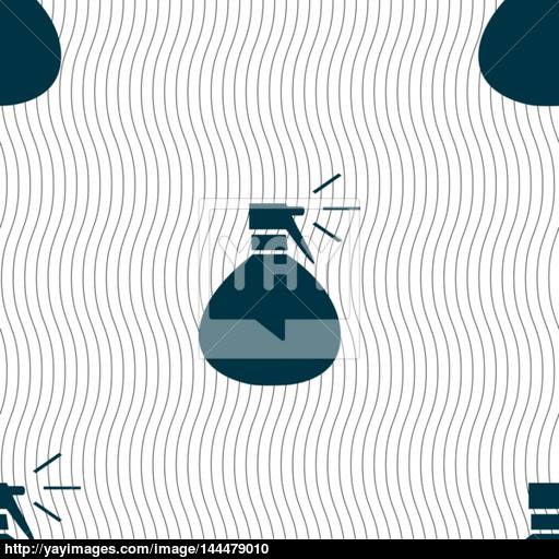 Plastic Spray Of Water Icon Sign Seamless Pattern With Geometric