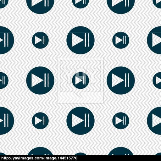 Play Button Icon Seamless Abstract Background With Geometric