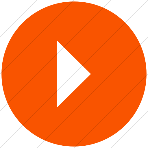 Flat Circle White On Orange Classica Play Button Icon