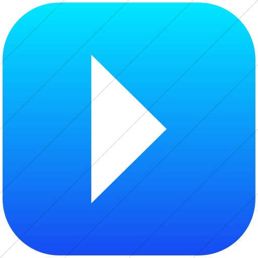 Flat Rounded Square White On Ios Blue Gradient Classica