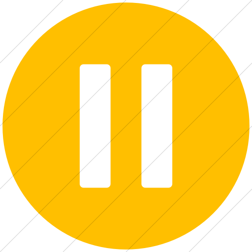 Flat Circle White On Yellow Broccolidry Pause Icon