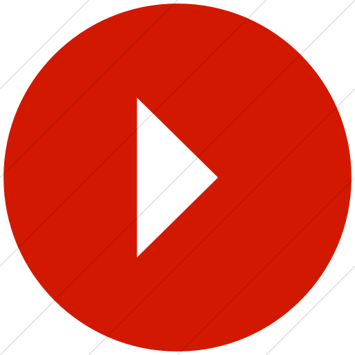 Flat Circle White On Red Classica Play Button Icon
