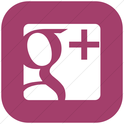 Flat Rounded Square White On Pink Raphael Google Plus Icon