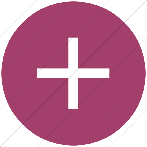 Flat Circle White On Pink Classica Plus Sign Icon