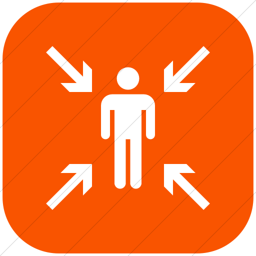 Flat Rounded Square White On Orange Iconathon