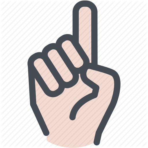 Finger, Hand, No, One, Point, Pointing Up Icon
