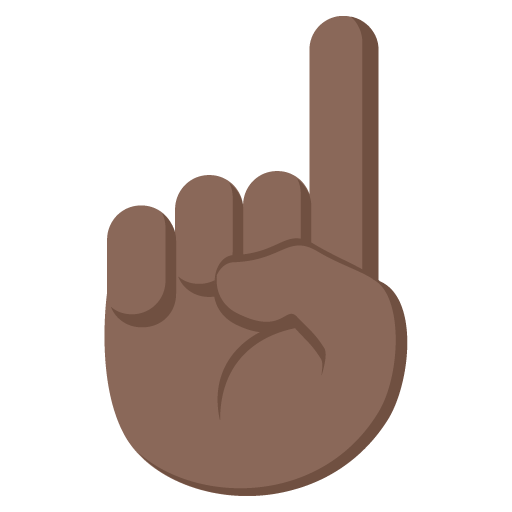 Up Pointing Index Finger Dark Skin Tone Emoji Emoticon Vector Icon