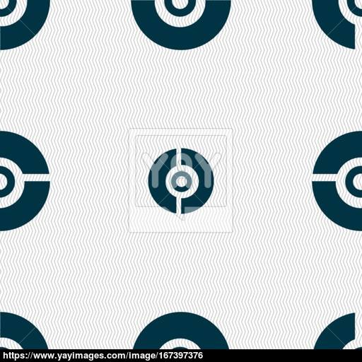 Pokeball Icon Sign Seamless Pattern With Geometric Texture