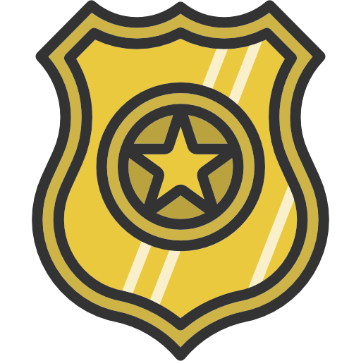 Security, Police, Badge, Shield, Signs Icon