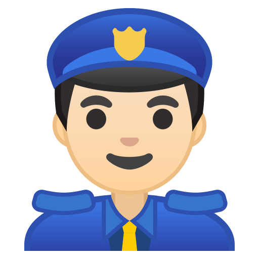 Man Police Officer Light Skin Tone Icon Noto Emoji People